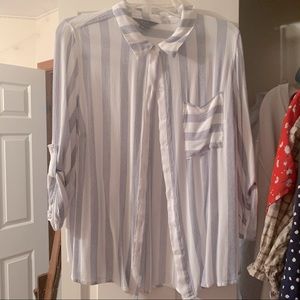 striped button up blouse